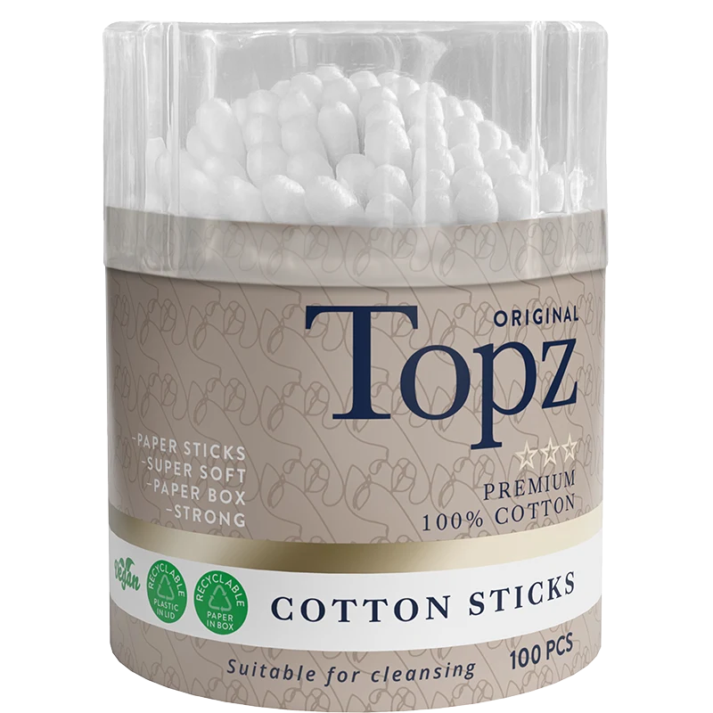 Topz Premium Cotton Sticks 100 st - Bomullspinnar
