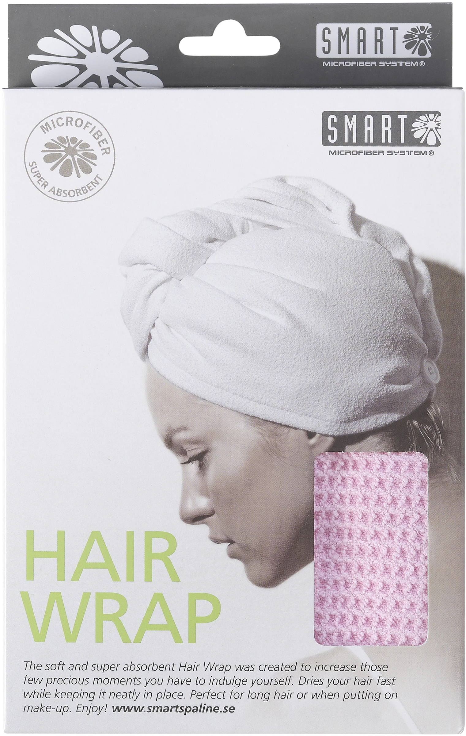 Smart Hairwrap Waffle Hot Pink - Hårhandduk