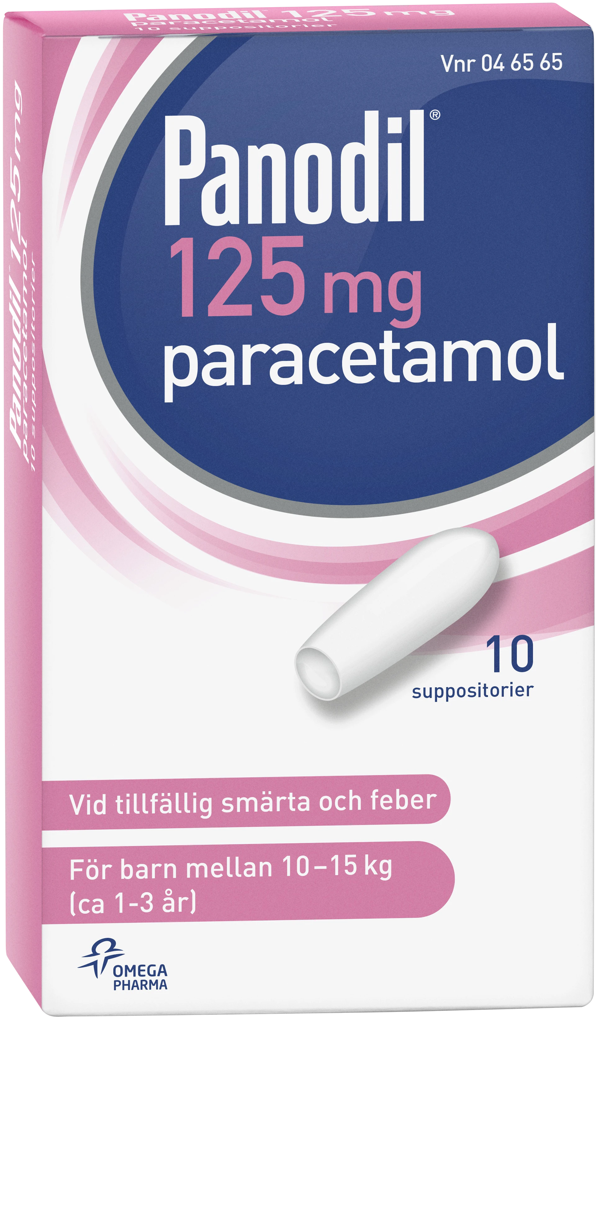 Panodil suppositorium 125 mg 10 st - Tandvärk