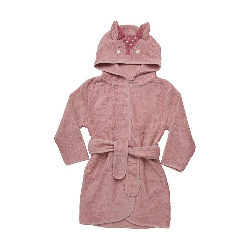 Pippi Organic Bath Robe Misty Rose 74/80 - Badrockar & Morgonrockar för barn & bebis