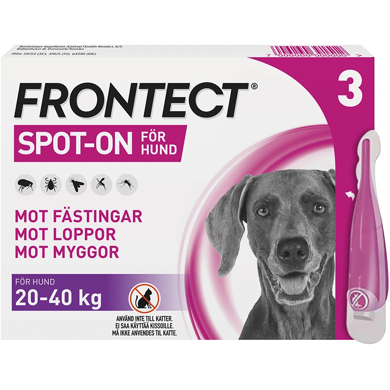 Frontect 20-40 kg Spot-on, lösning Spot-on applikator, 3st (3x4ml) - Loppor & löss hund