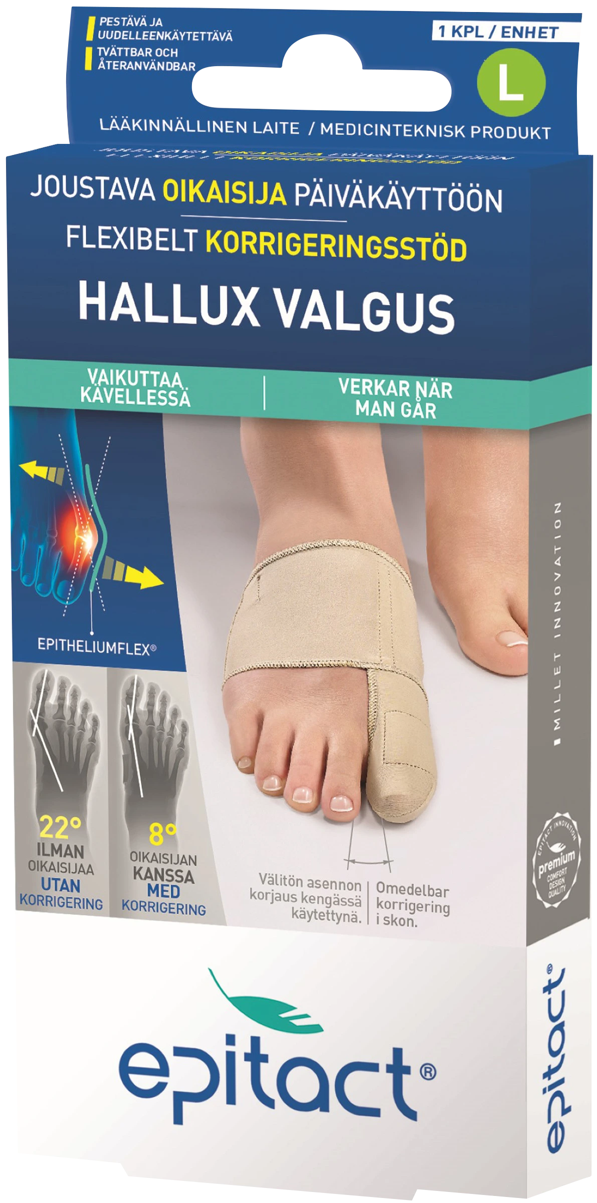 Epitact Flexibelt Korrigeringsstöd 1 st L - Hallux valgus