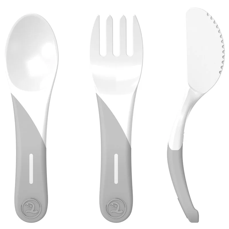 Twistshake Äta-Själv Set Plast 6 mån+ Vit - Barntallrik & barnbestick