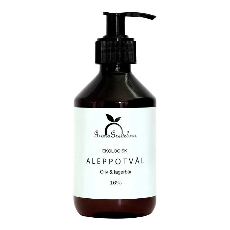 Gröna Gredelina Aleppotvål Neutral Oliv & Lagerbärsolja 250 ml - Handtvål