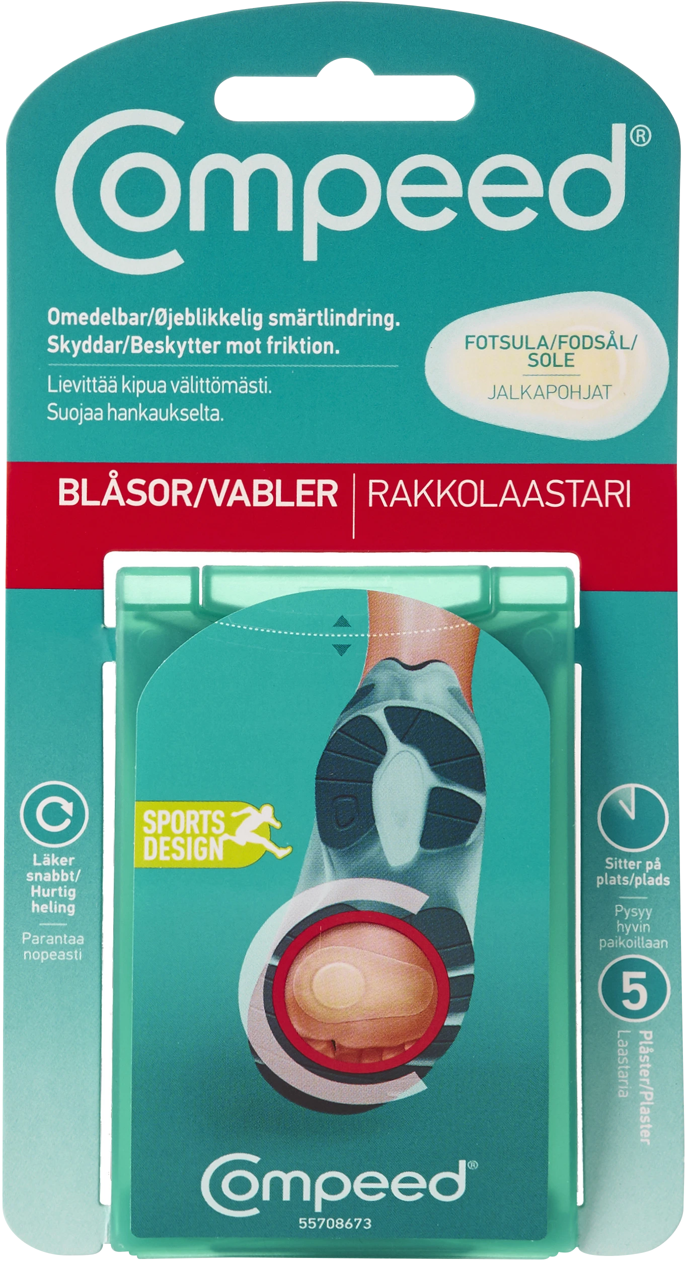 Compeed Underfoot Fotsuleplåster 5 st - Skavsårsplåster