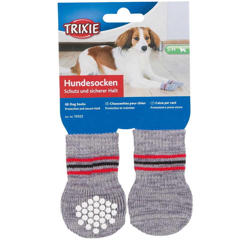 Trixie Hundsock 2-pack Non-slip Grå XXS-XS - Hund