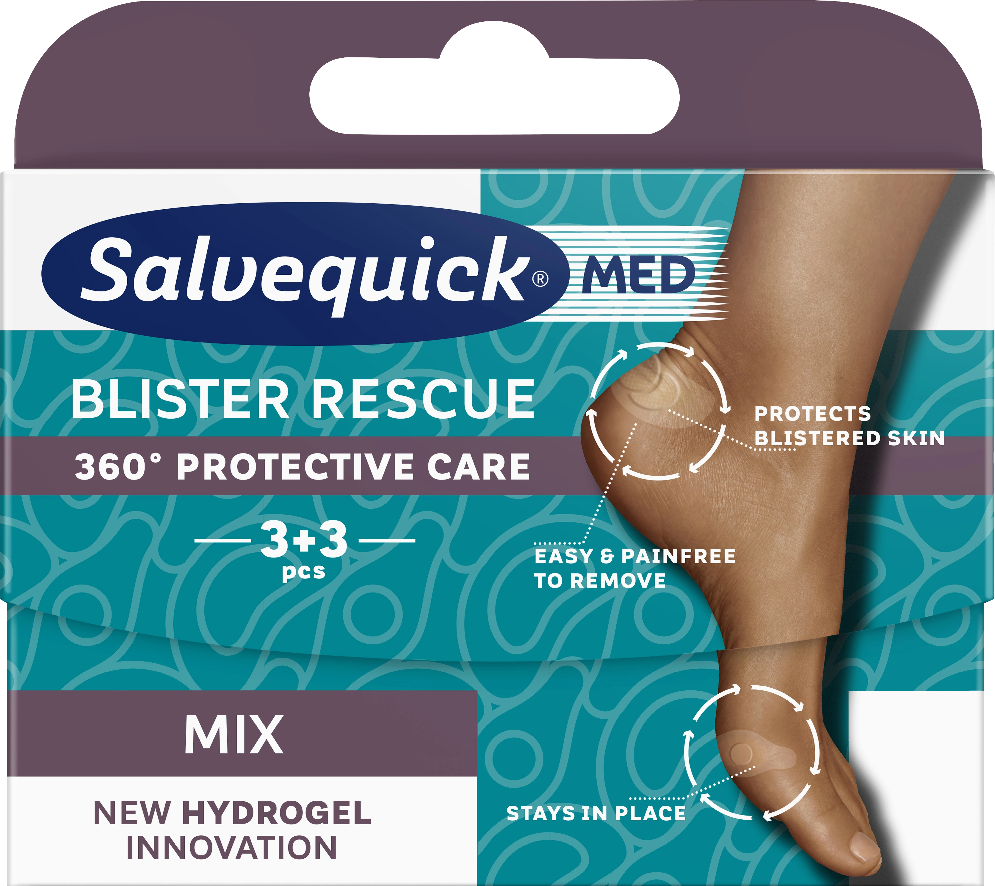 Salvequick MED Blister Rescue Mix skoskavsplåster 6 st - Skavsårsplåster