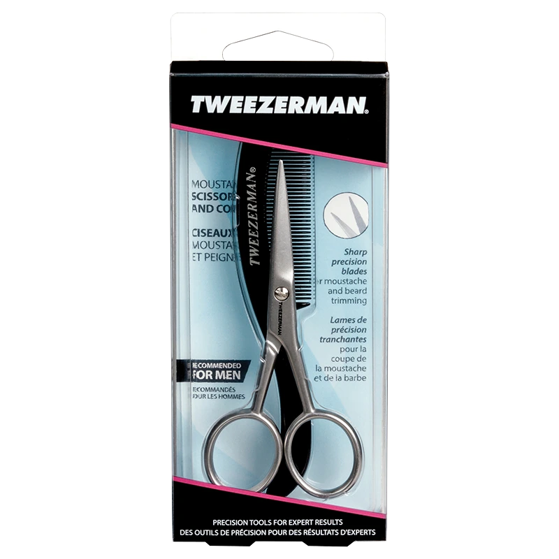 Tweezerman Moustache Scissors With Comb - Saxar