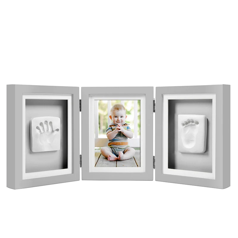 Pearhead Babyprints Deluxe Trippel Ram Grå - Baby shower