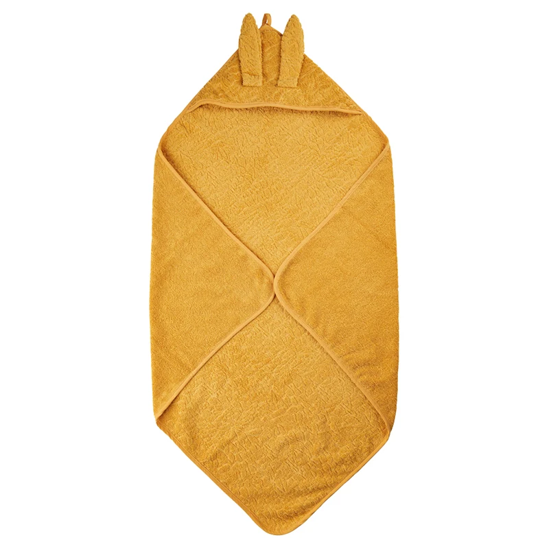 Pippi Organic Hooded Towel Mineral Yellow - Badrockar & Morgonrockar för barn & bebis