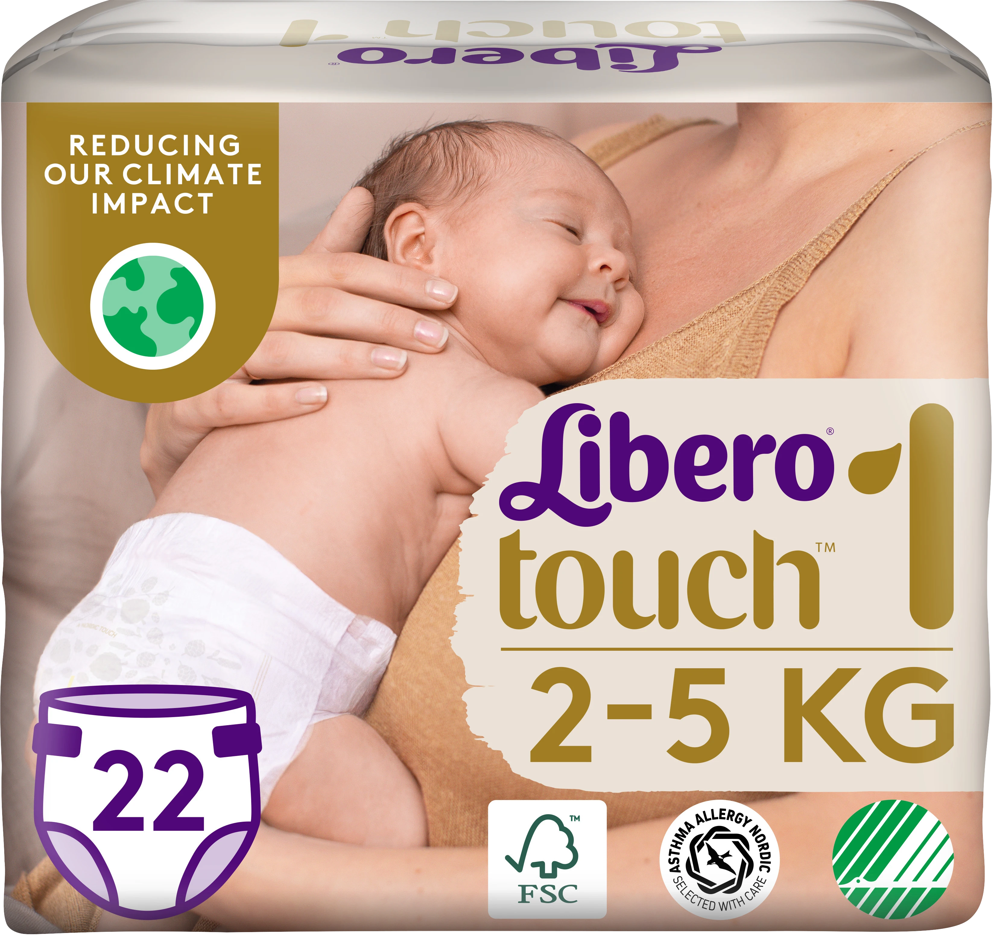 Libero Touch 1 Blöja 2-5kg 22 st - Blöjor för nyfödda