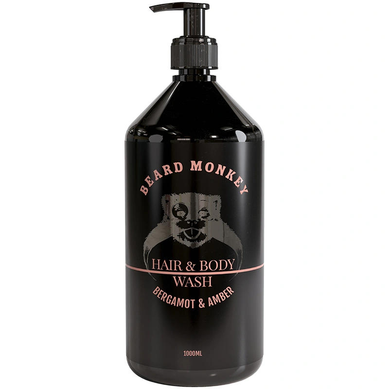 Beard Monkey Hair & Body Wash Bergamot & Amber 1000 ml - Duschkräm & duschgel för män