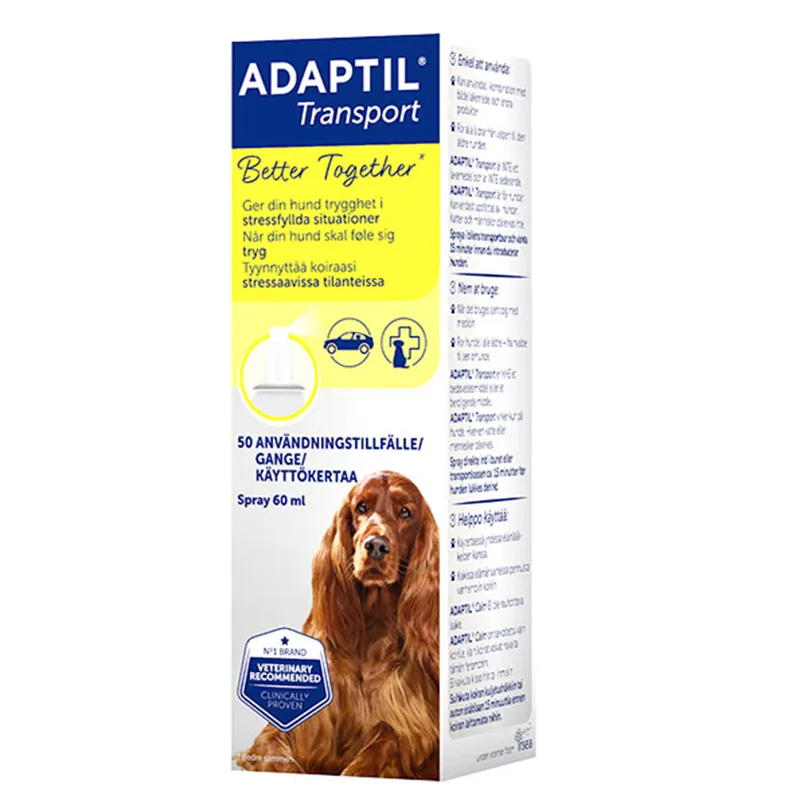 Adaptil Transport Spray 60 ml - Rädsla & oro hos hund