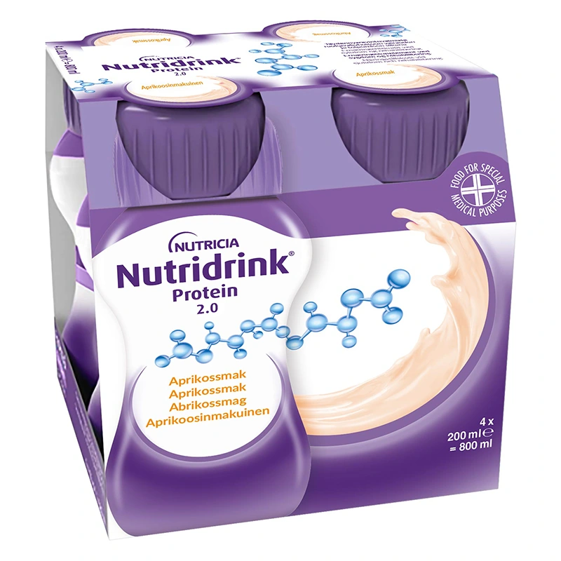 Nutridrink Protein 2.0 Aprikos 4x200 ml - Näringsdrycker