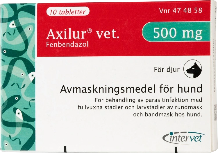 Axilur vet. tablett för hund 500 mg 10 st - Bandmask hund