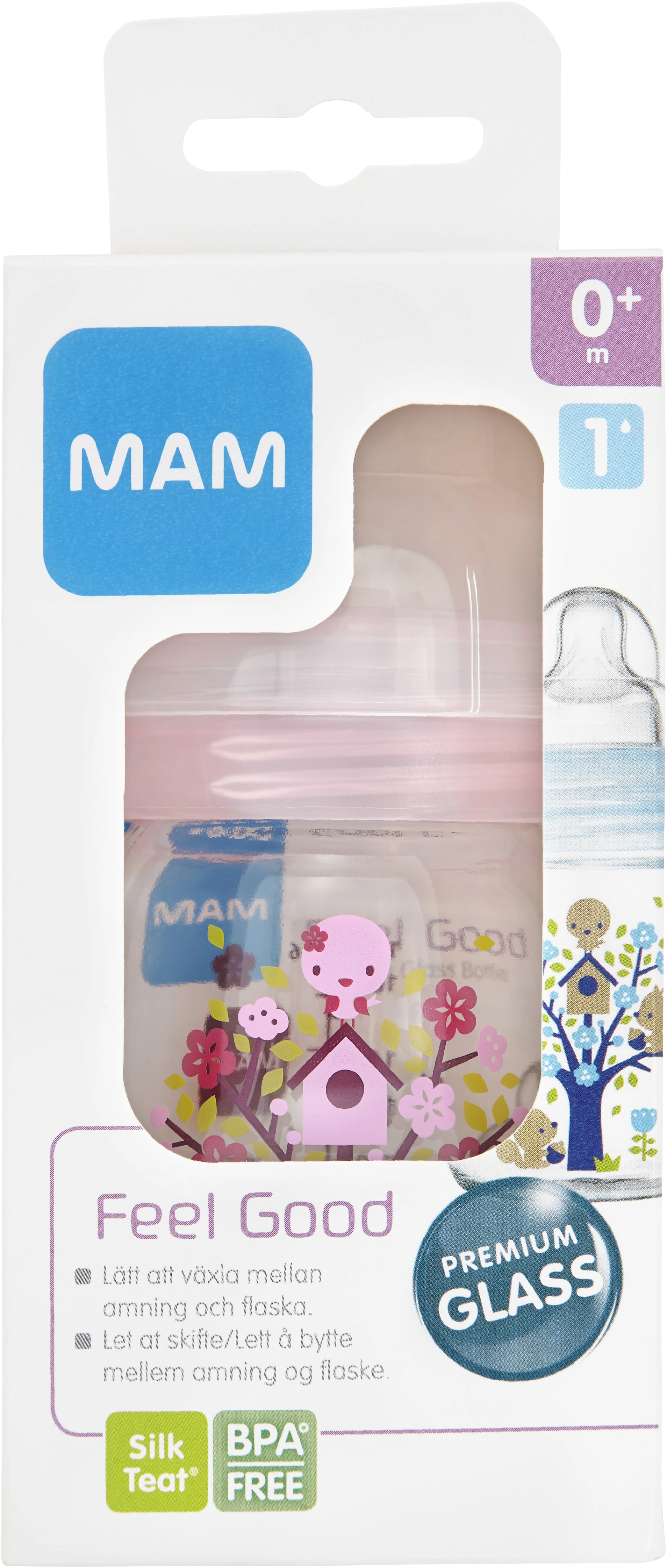 MAM Feel Good nappflaska glas 170 ml - Nappflaskor & vällingflaskor