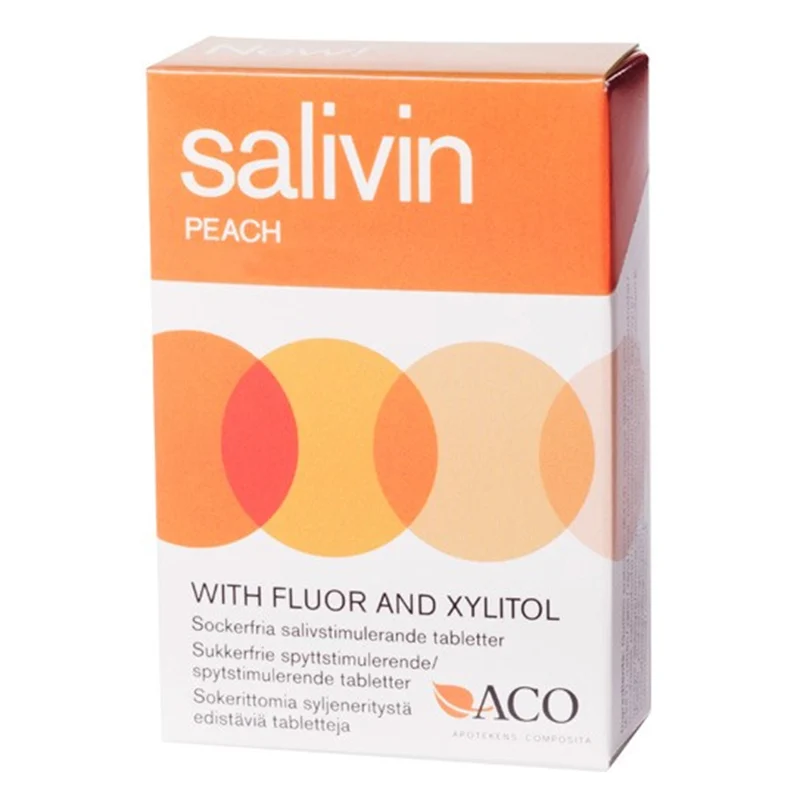 Salivin Peach Sugtablett vid muntorrhet 50 g - Sugtabletter vid muntorrhet