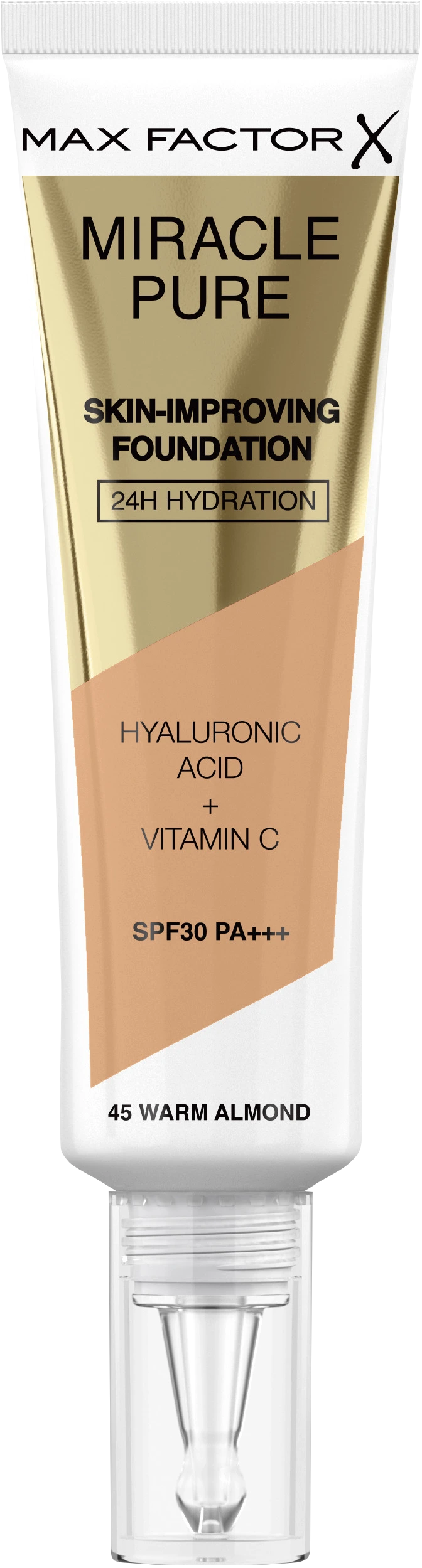 Max Factor Miracle Pure Foundation 45 Warm Almond - Flytande foundation