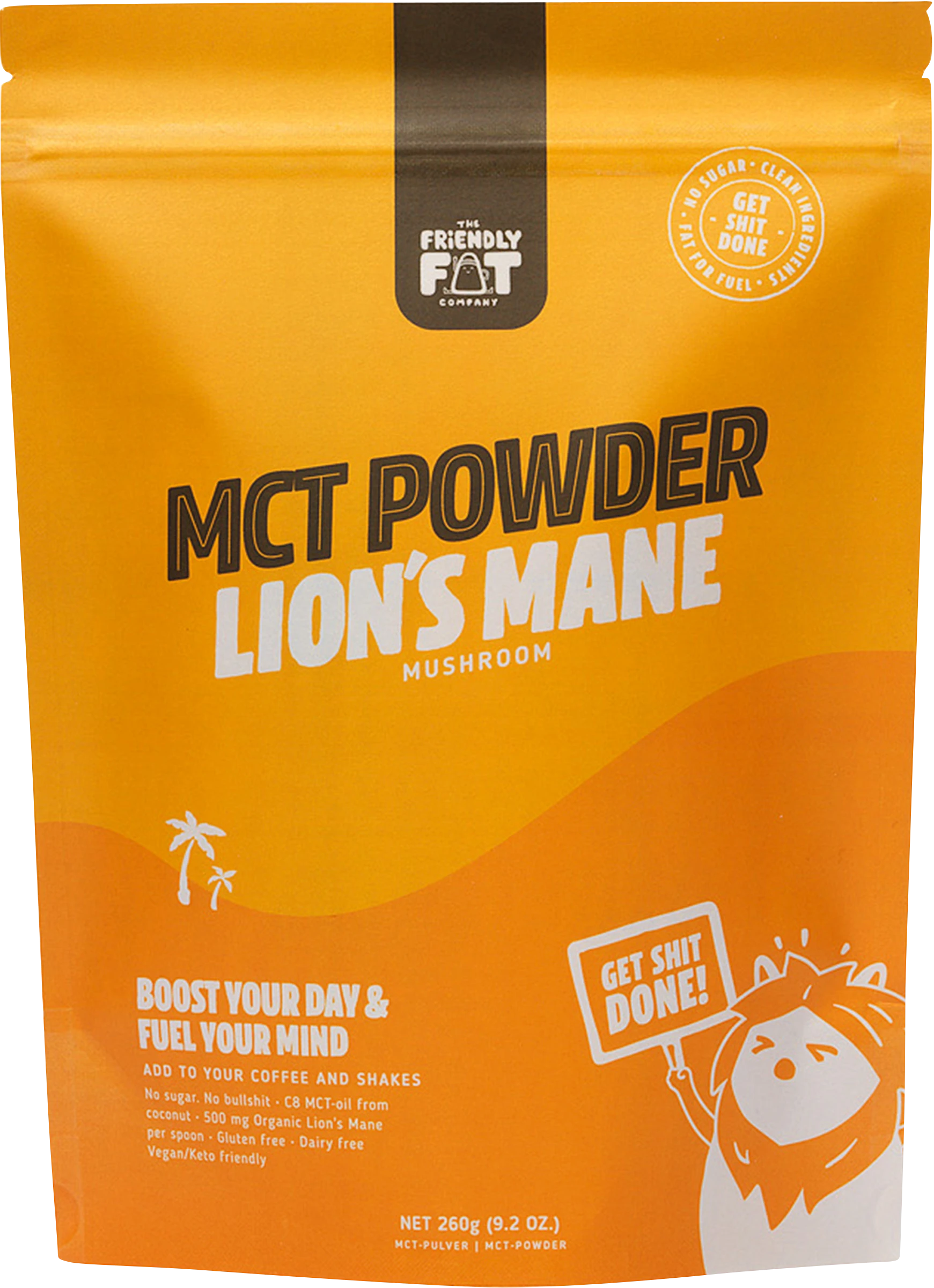 The Friendly Fat Company MCT-pulver Lion's Mane 260 g - MCT-olja