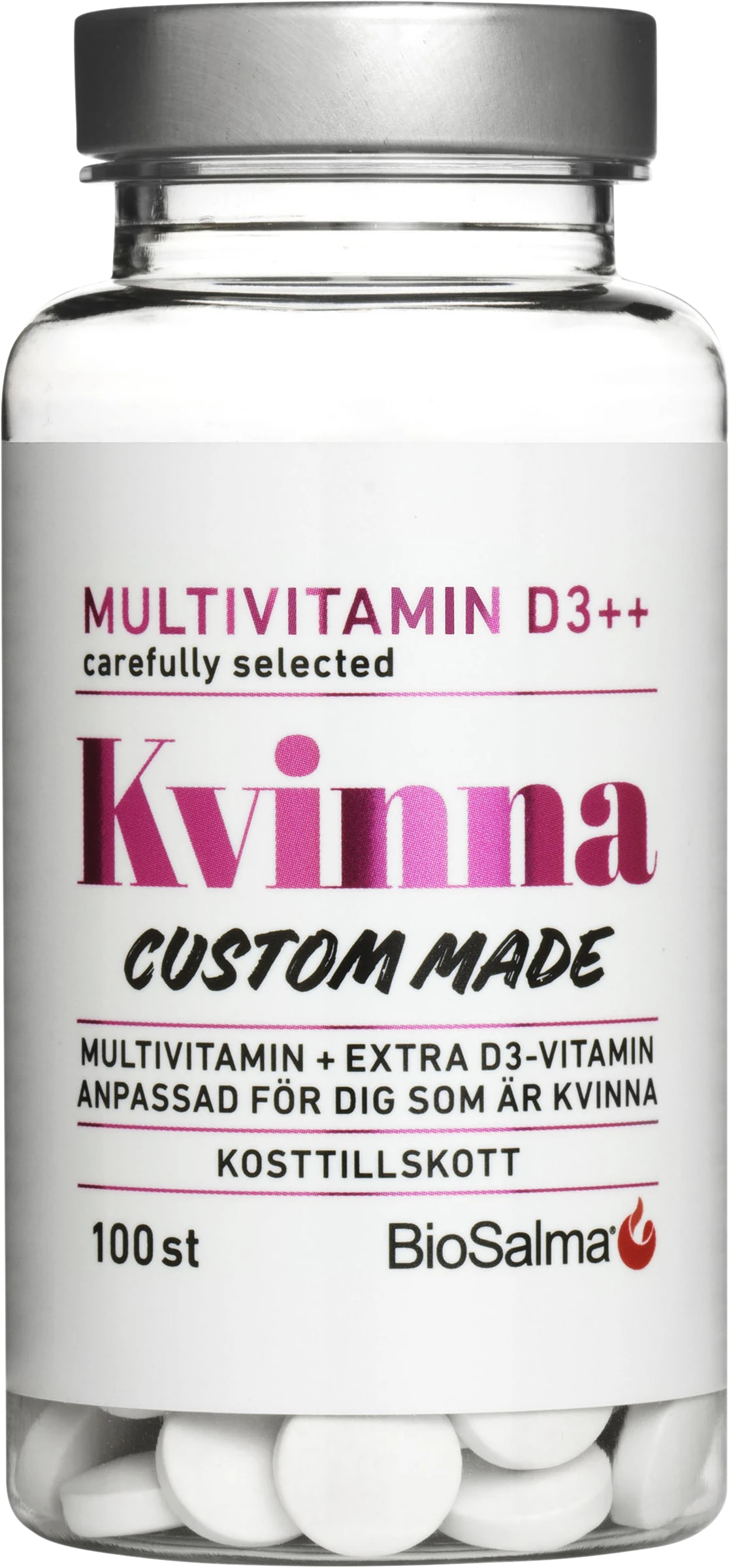 BioSalma Multivitamin Kvinna D-vitamin++ 100 tabletter - Multivitamin