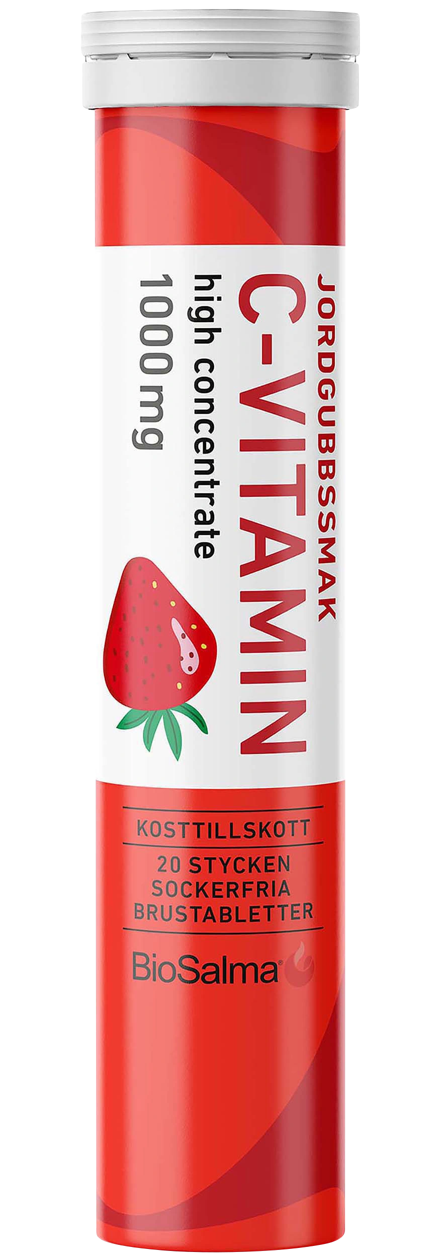 BioSalma C-vitamin 1000 mg Jordgubb 20 brustabletter - C-vitamin