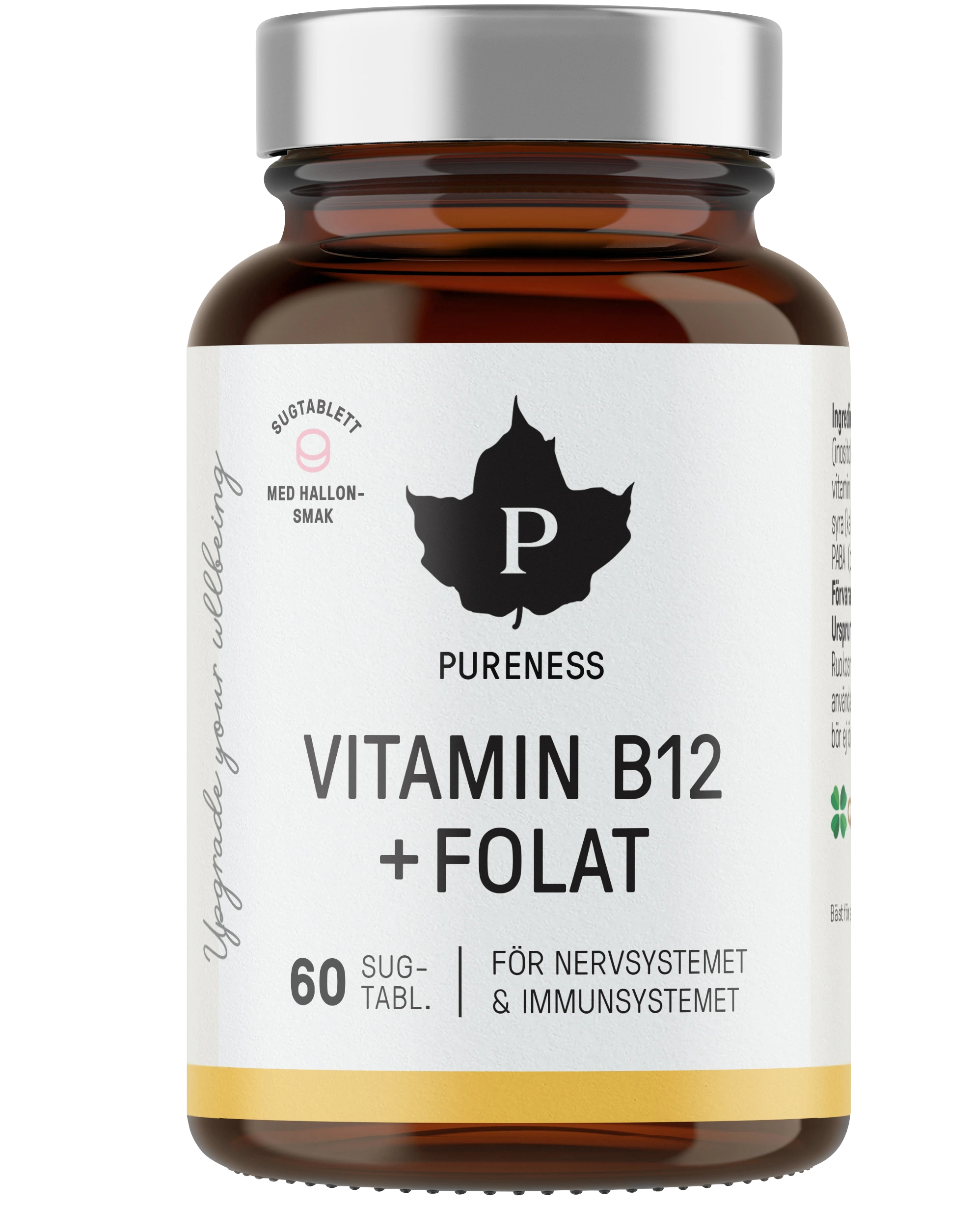 Pureness Vitamin B12 + Folat Hallon 60 kapslar - B-vitamin
