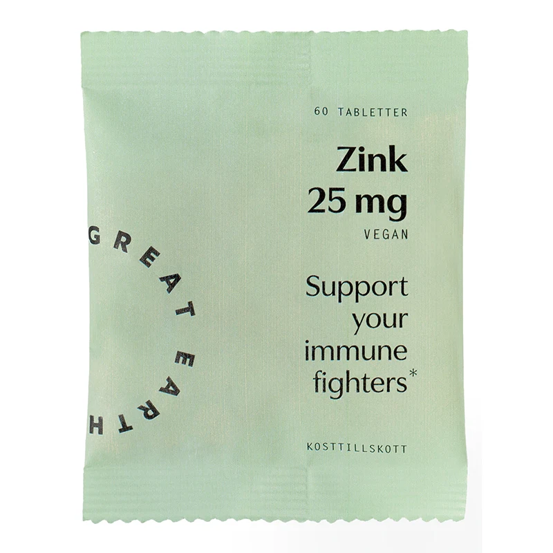 Great Earth Zink 25 mg Refill 60 Tabletter - Kosttillskott för hår, hud & naglar