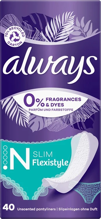 Always Dailies Flexistyle Slim Trosskydd 40 st - Always Trosskydd