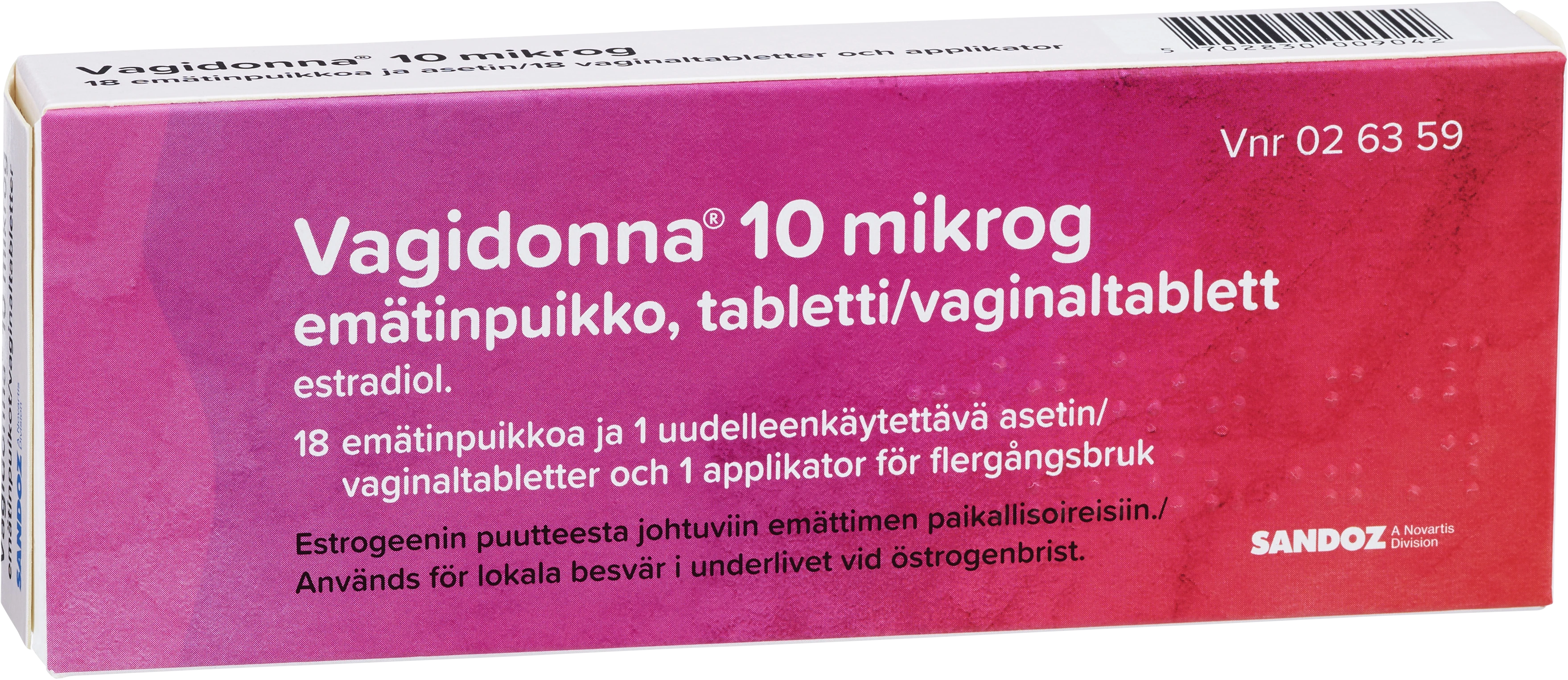 Vagidonna vaginaltablett 10 mikrog 18 st - Torra slemhinnor