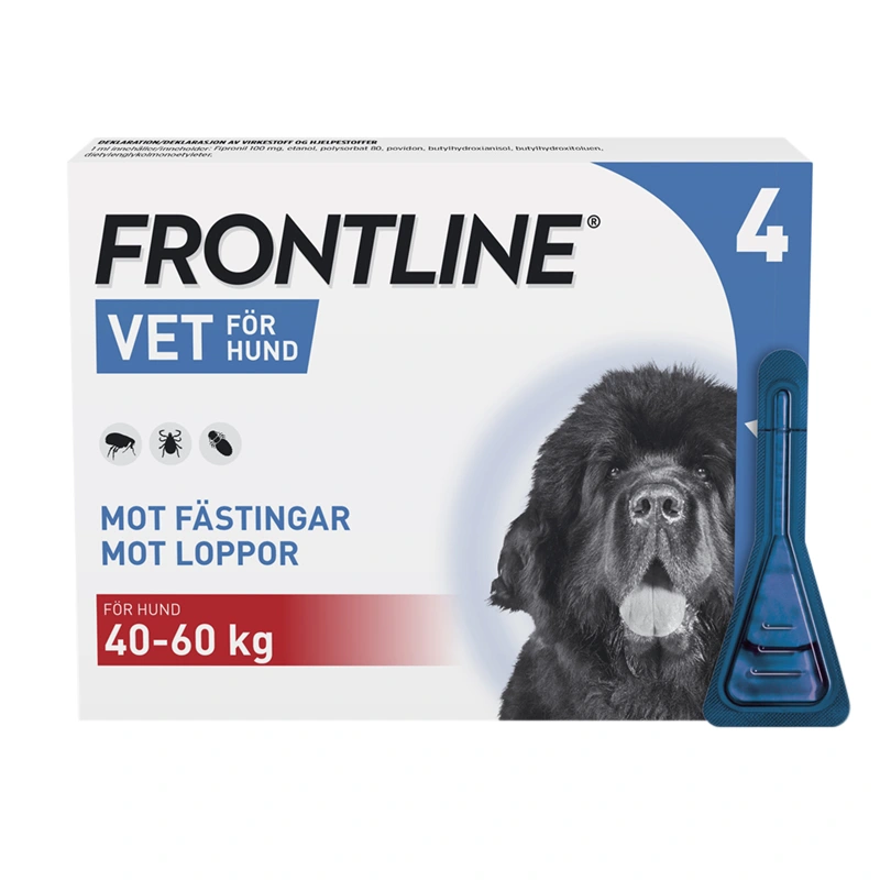 Frontline Vet. Spot-on lösning för hund 40-60 kg 100 mg/ml 4 x 4,02 ml - Loppor & löss hund