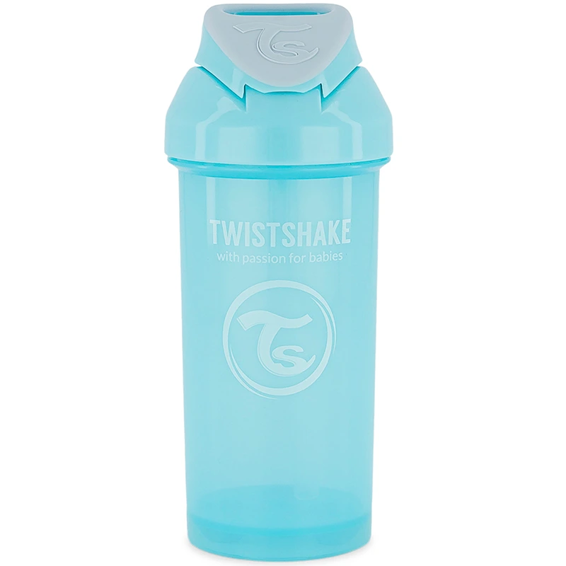 Twistshake Straw Cup 360 ml 6+ mån Pastellblå - Pipmuggar & dricksflaskor