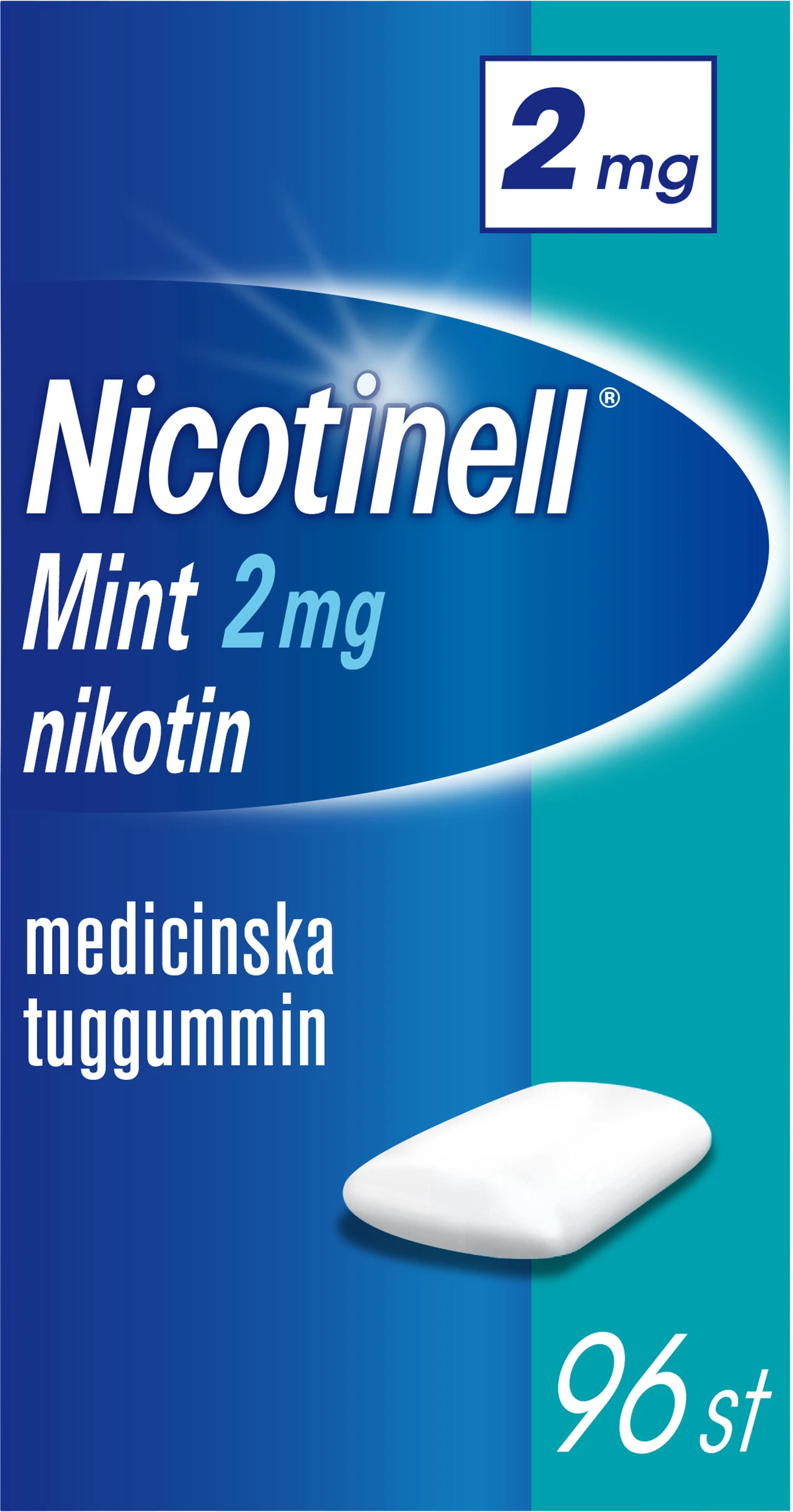 Nicotinell Mint medicinskt tuggummi 2 mg 96 st - Nikotintuggummi