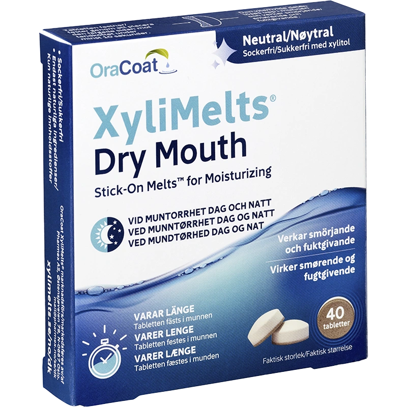 XyliMelts Dry Mouth Neutral 40 st - Sugtabletter vid muntorrhet