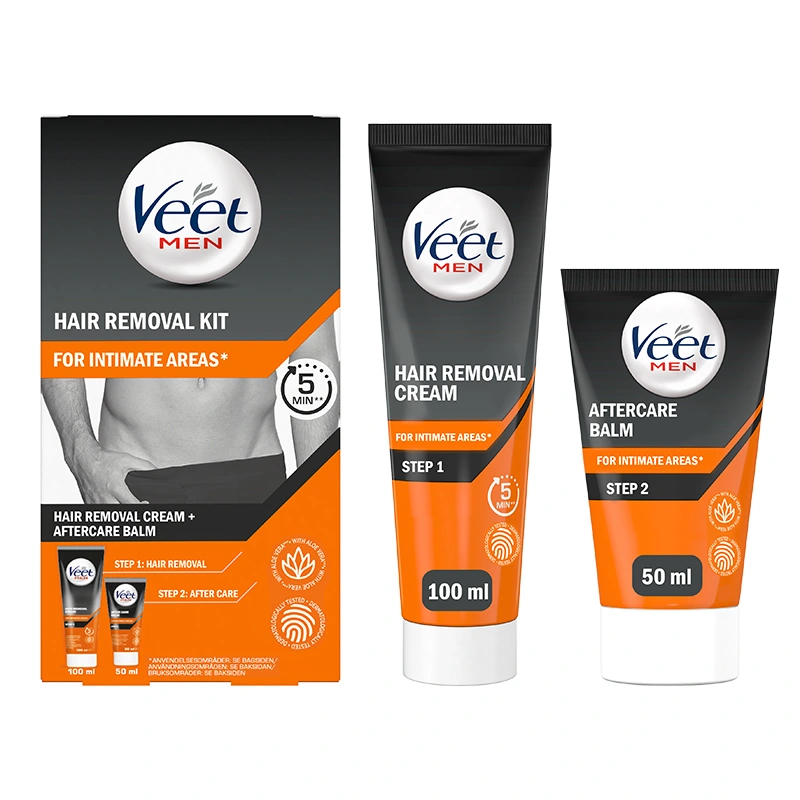 Veet Man Hårborttagningskit för Intimområden - Rakgel & aftershave för intimrakning