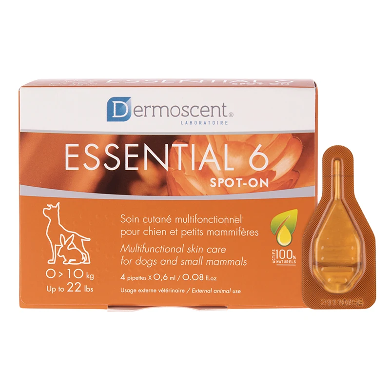 Dermoscent Essential 6 Spot-on för hundar och smådjur 0-10 kg 4 x 0,6 ml - Hudvård för hund