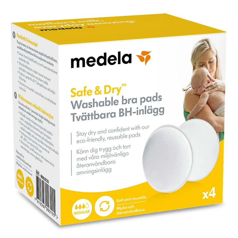 Medela BH-inlägg, tvättbara 4-pack - Amningsinlägg & amningskupor