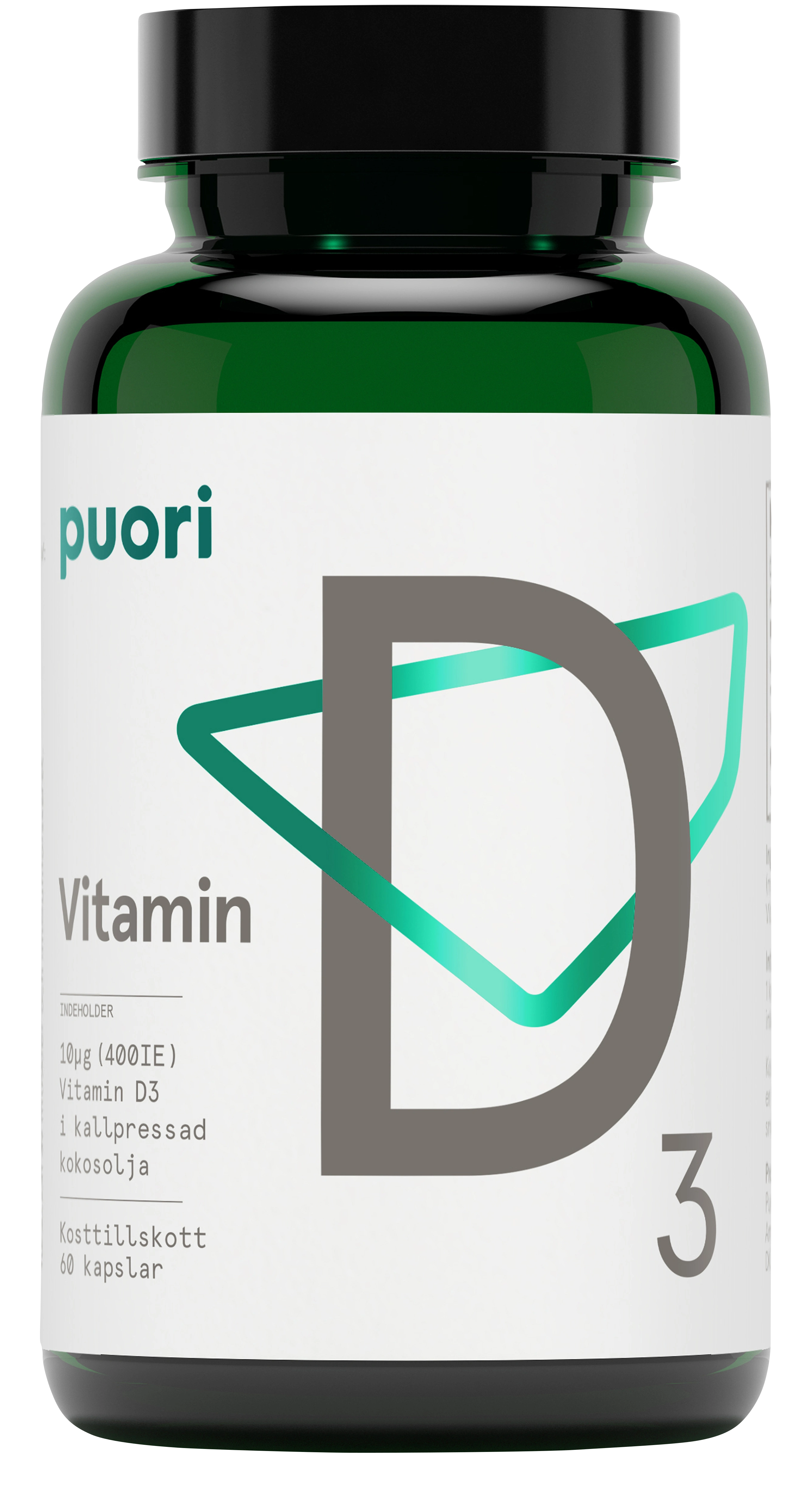 Puori D3 D-vitamin 60 kapslar 10 μg - D-vitamin