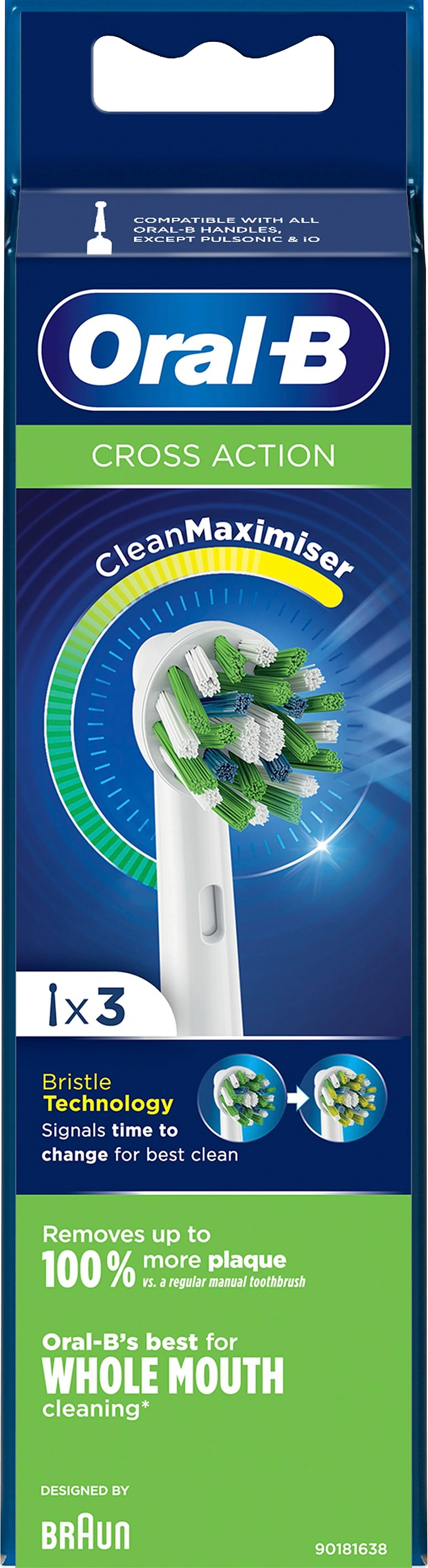 Oral B CrossAction Refill 3-pack - Tandborsthuvuden