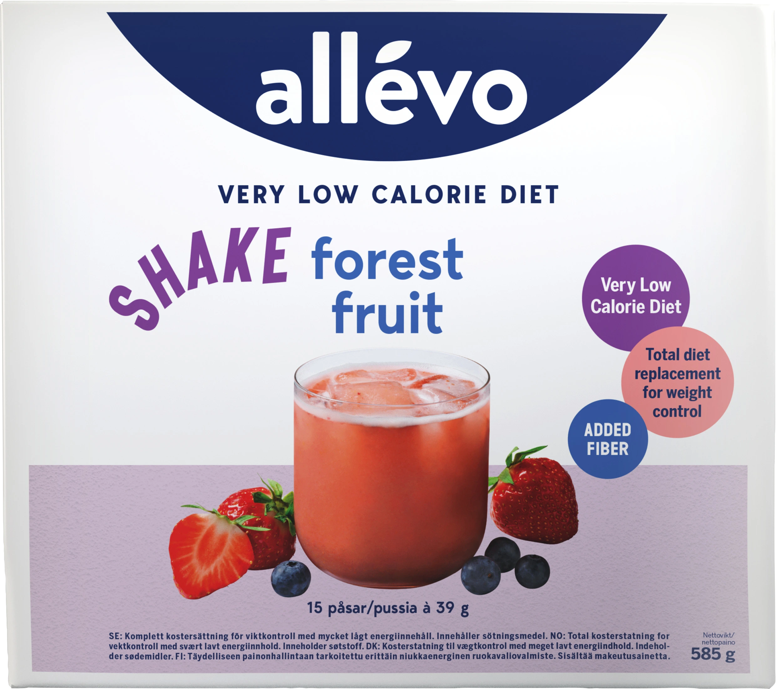 Allévo VLCD Shake Forest Fruit 15 portioner - Diet shakes