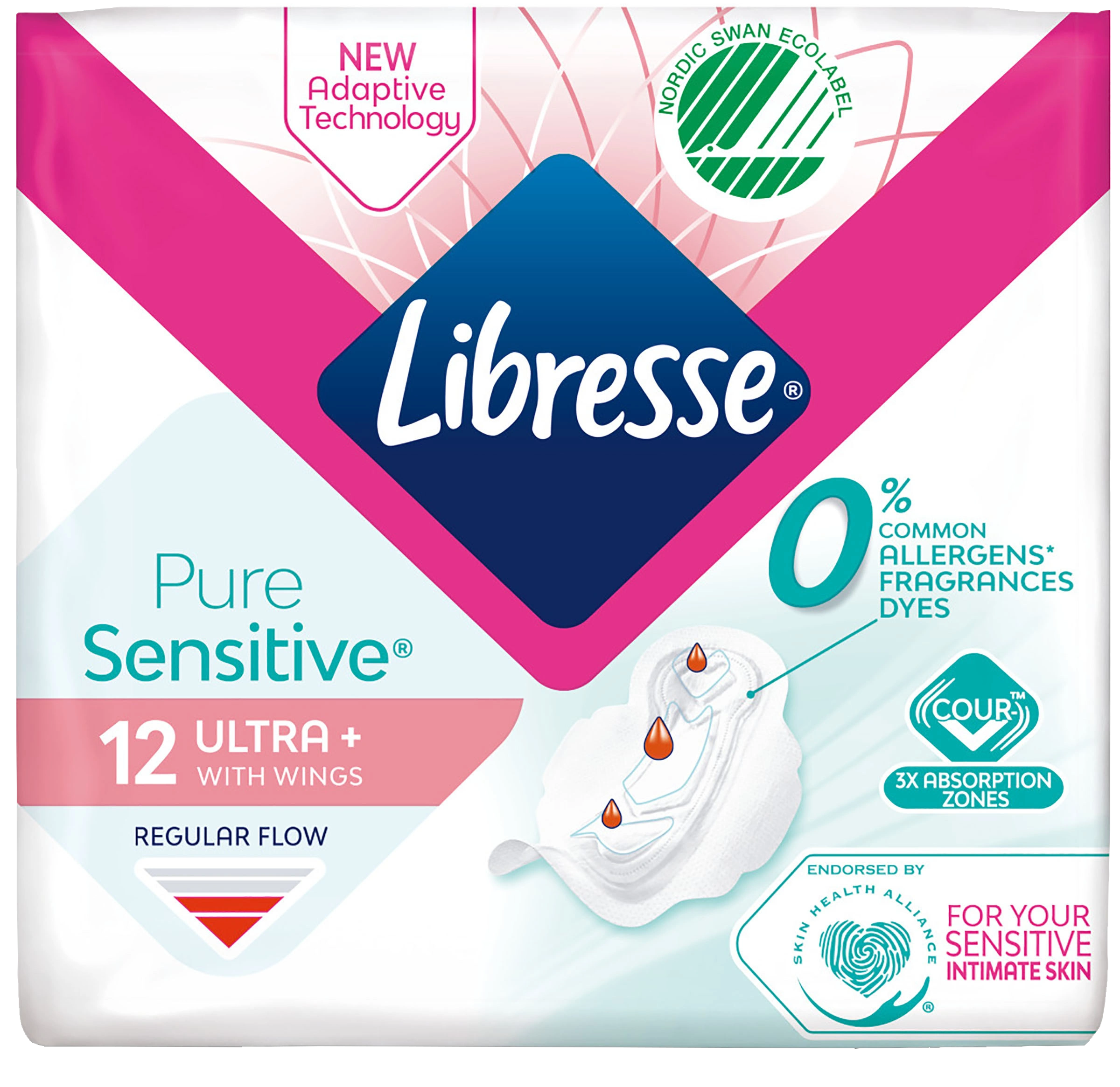 Libresse Pure Sensitive Ultra Regular Wing 12-pack - Libresse bindor