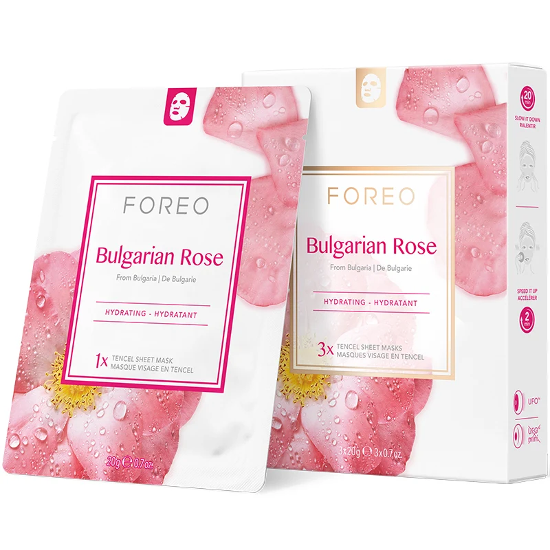 FOREO Farm To Face Bulgarian Rose Sheet Mask 3 st - Hudvård