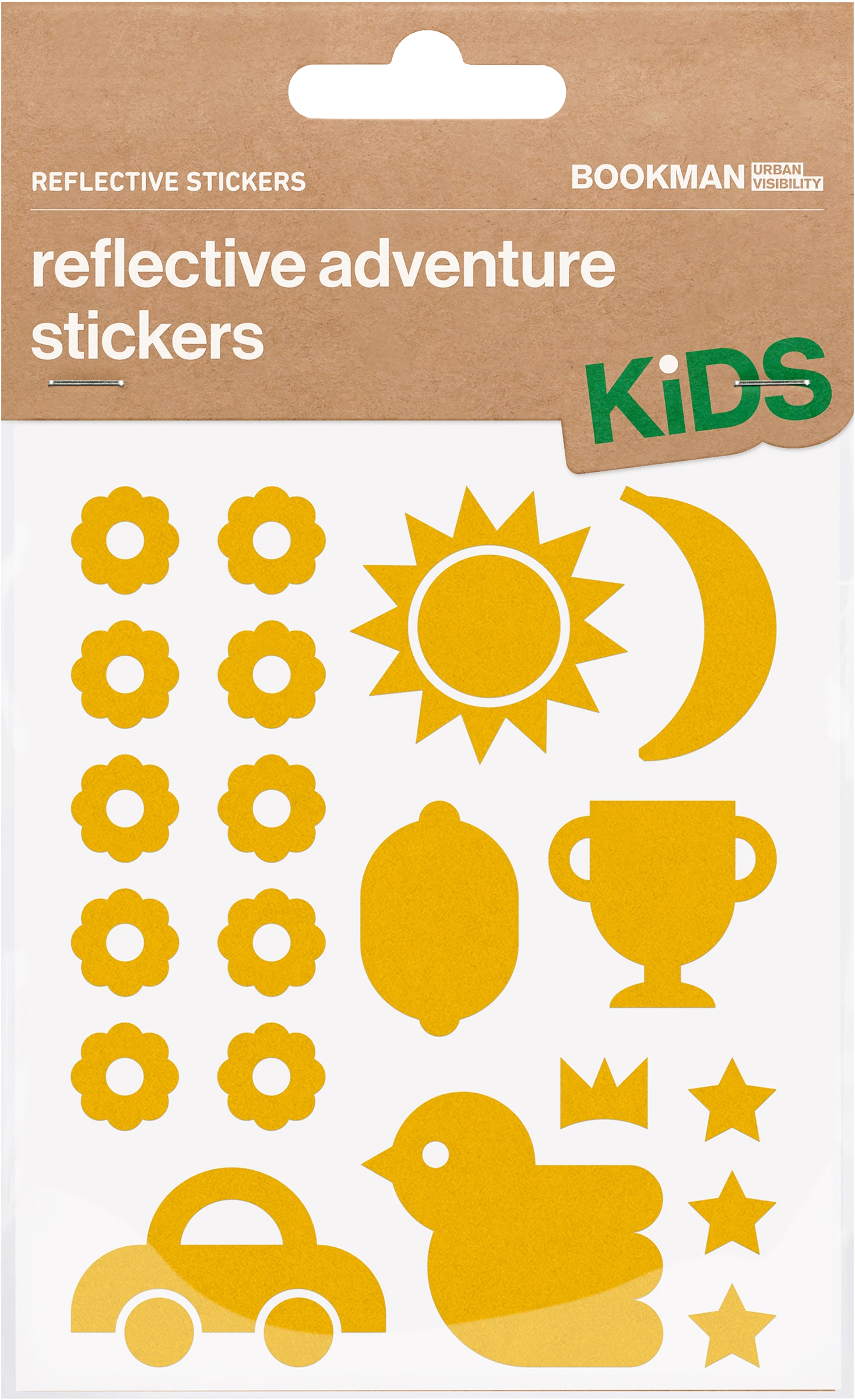 Bookman Reflective Sticker Adventure Yellow - Reflexer