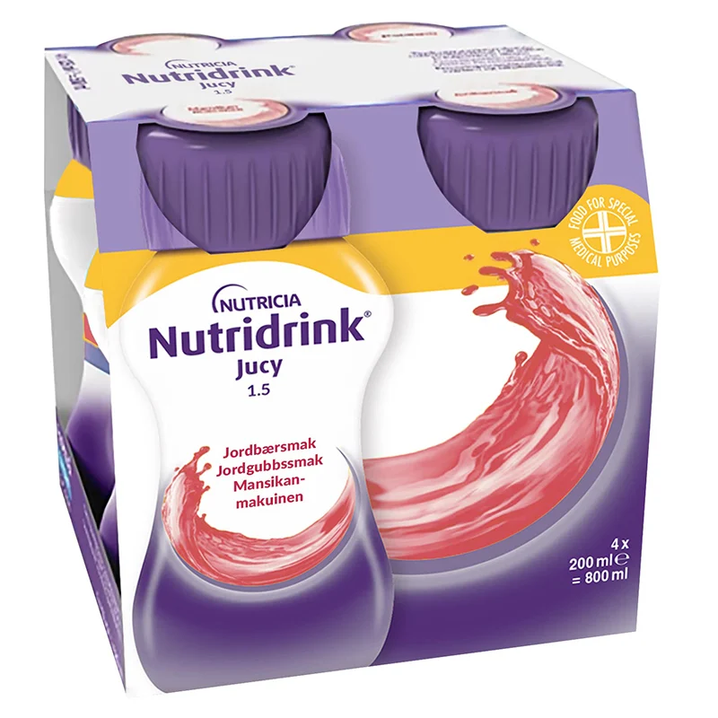 Nutridrink Jucy Jordgubb 4x200 ml - Näringsdrycker