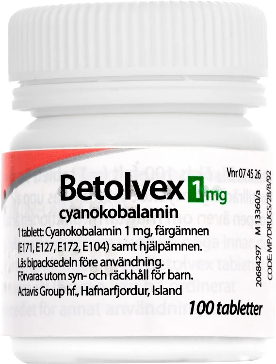 Betolvex filmdragerad tablett 1 mg 100 st - Vitaminer & mineraler