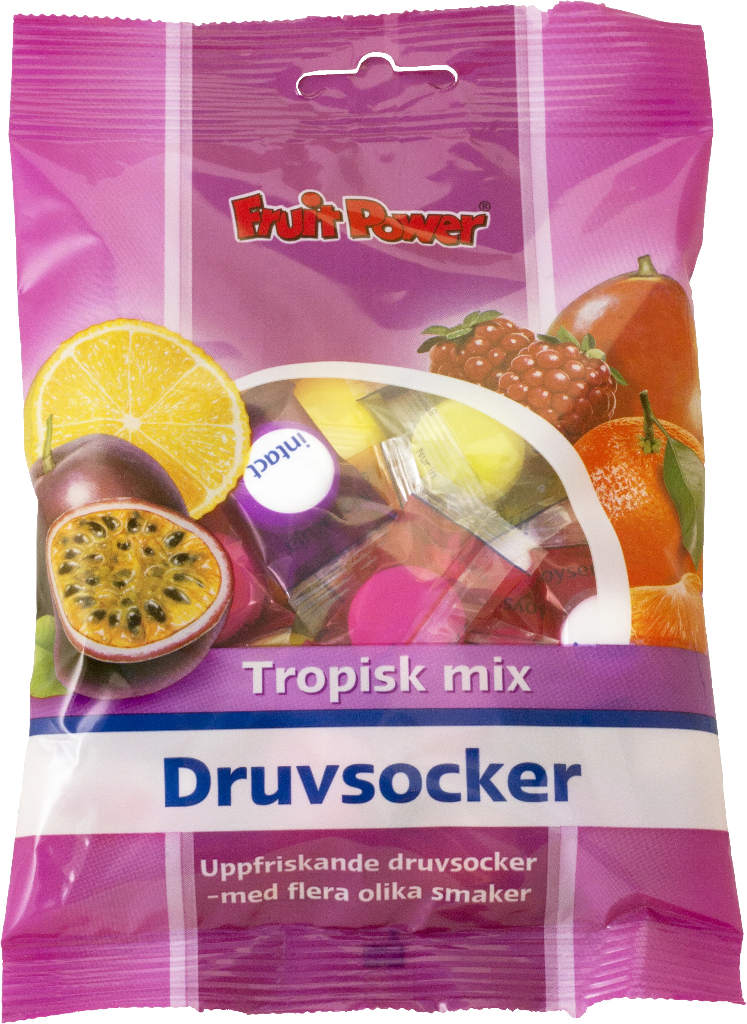 FruitPower Druvsocker Tropisk Mix Tablett 75 g - Diabetes