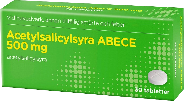 Acetylsalicylsyra ABECE 500 mg 30 tabletter - Värk