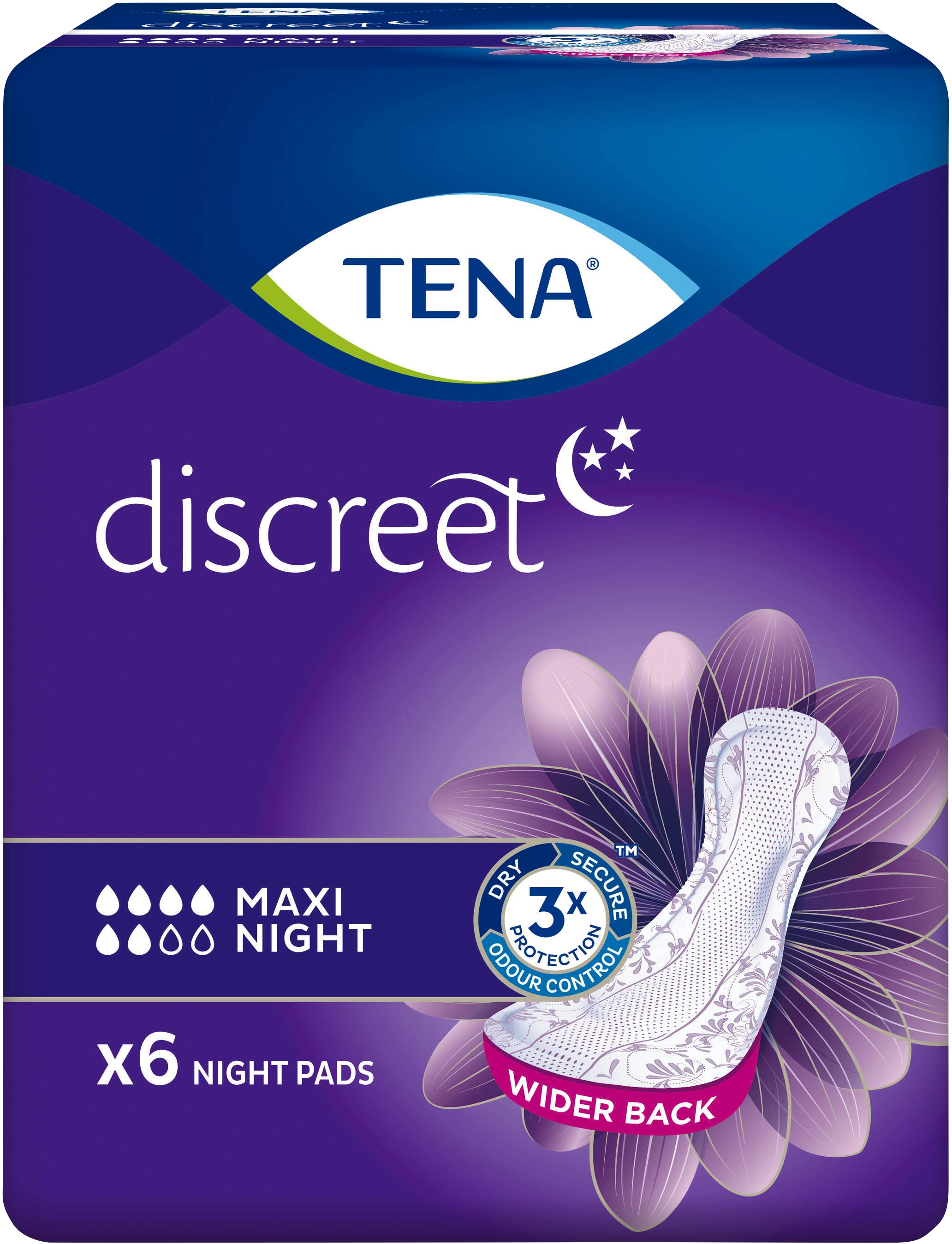 TENA Discreet Maxi Night Nattskydd 6 st - Inkontinensskydd för kvinnor