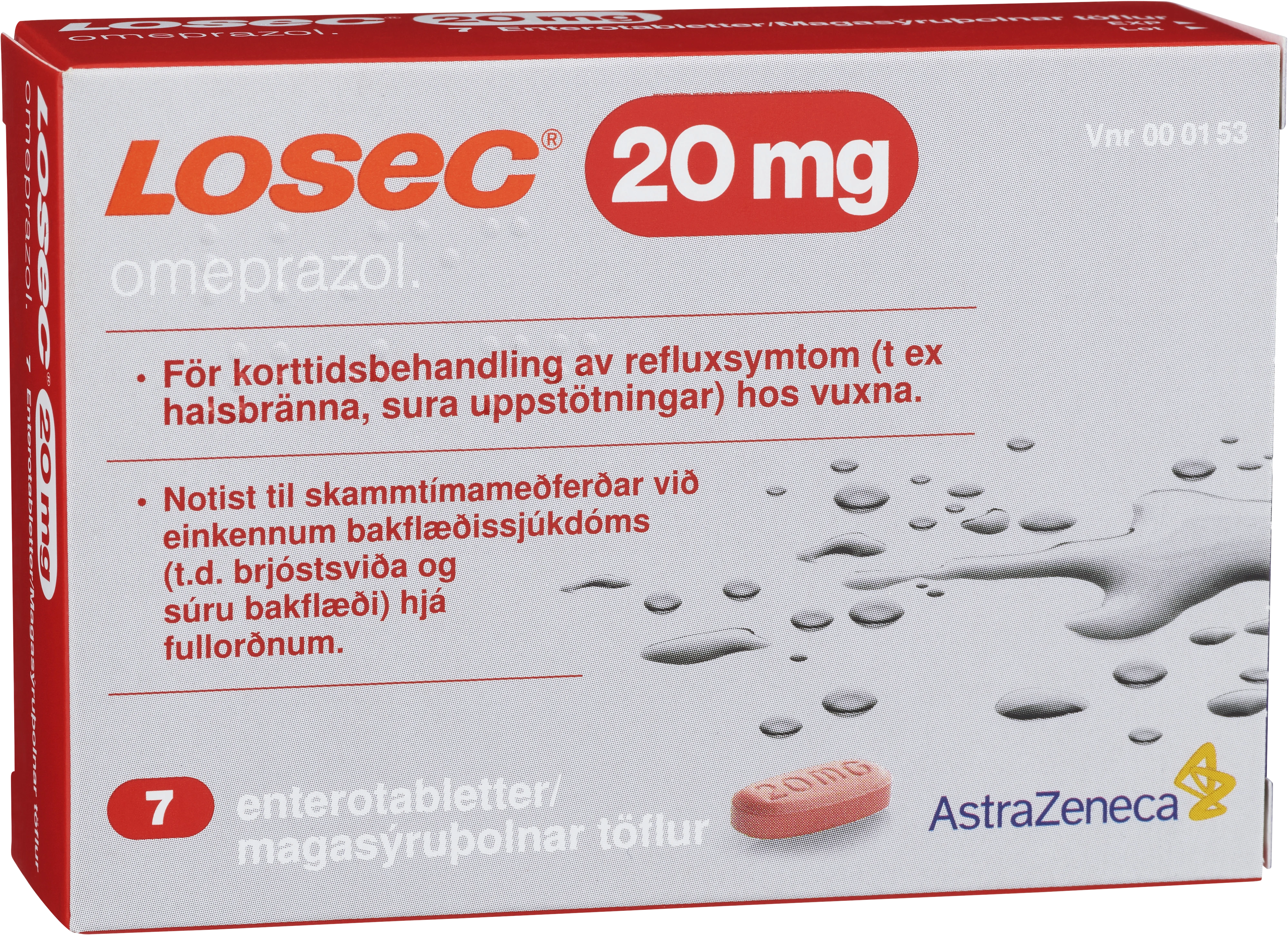 Losec enterotablett 20 mg 7 st | Apotek Hjärtat