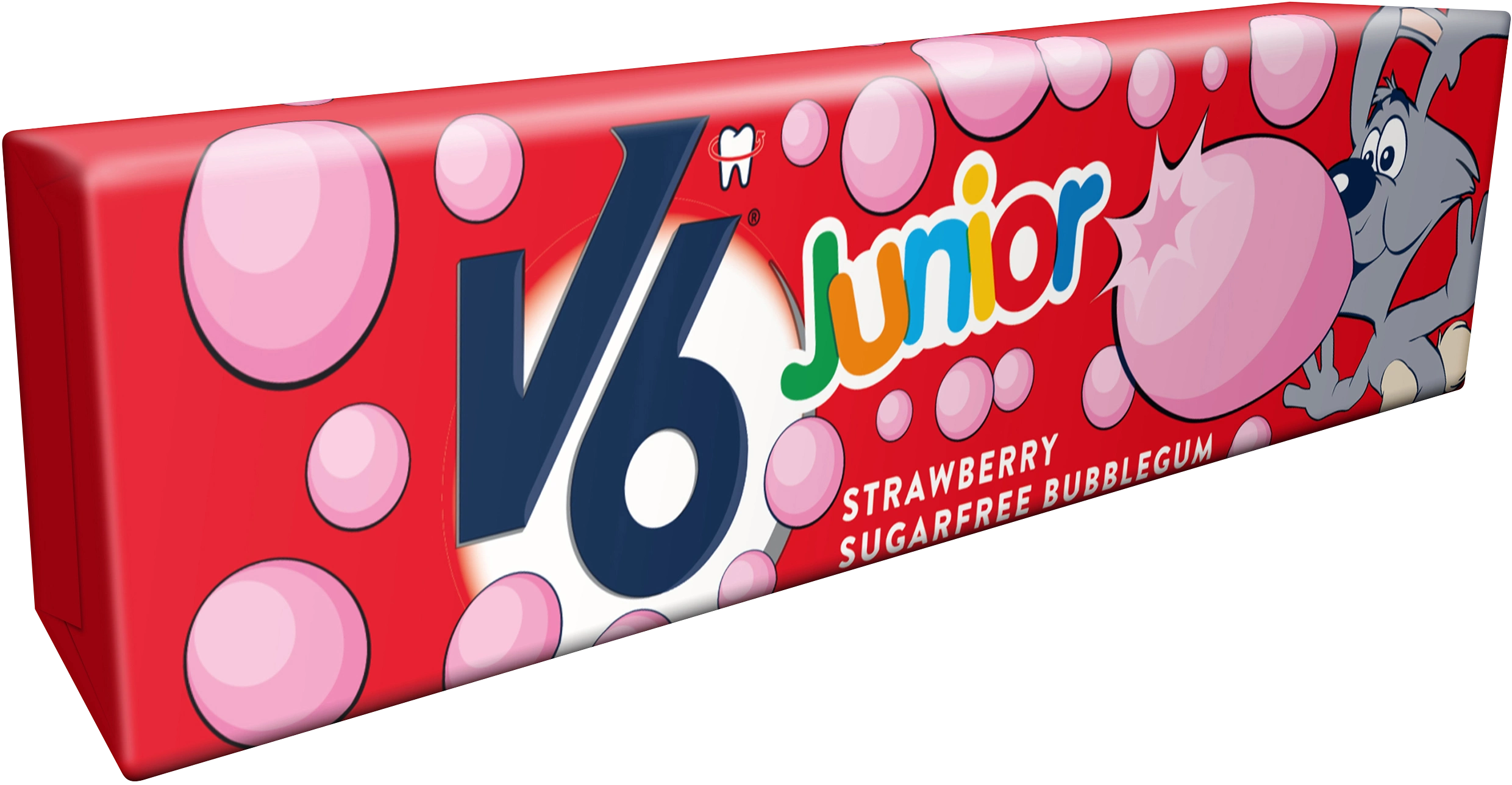 V6 Junior Strawberry tuggummi
