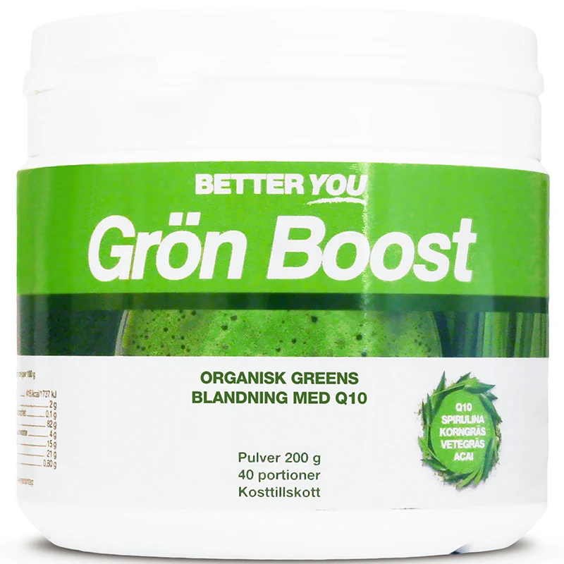 Better You Grön Boost Pulver Naturell 200 g - Q10